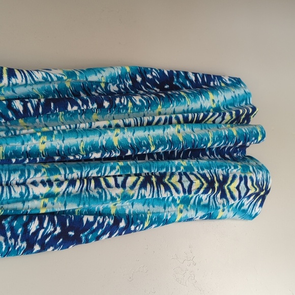 Tart Bright Blue Patterned Beach‎ Coastal Midi Dress XS - Picture 3 of 6